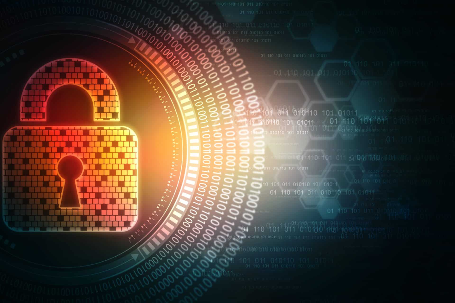Securing Email: SPF, DKIM, and DMARC Explained 1 2d illustration Safety concept Closed Padlock on digital background