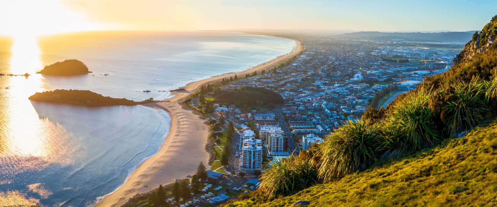 Sunrise from Mount Maunganui summit in Tauranga New Zealand